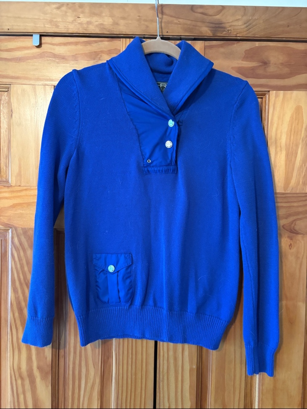 Ralph Lauren Royal Blue Shawl Collar Turtleneck Sweater